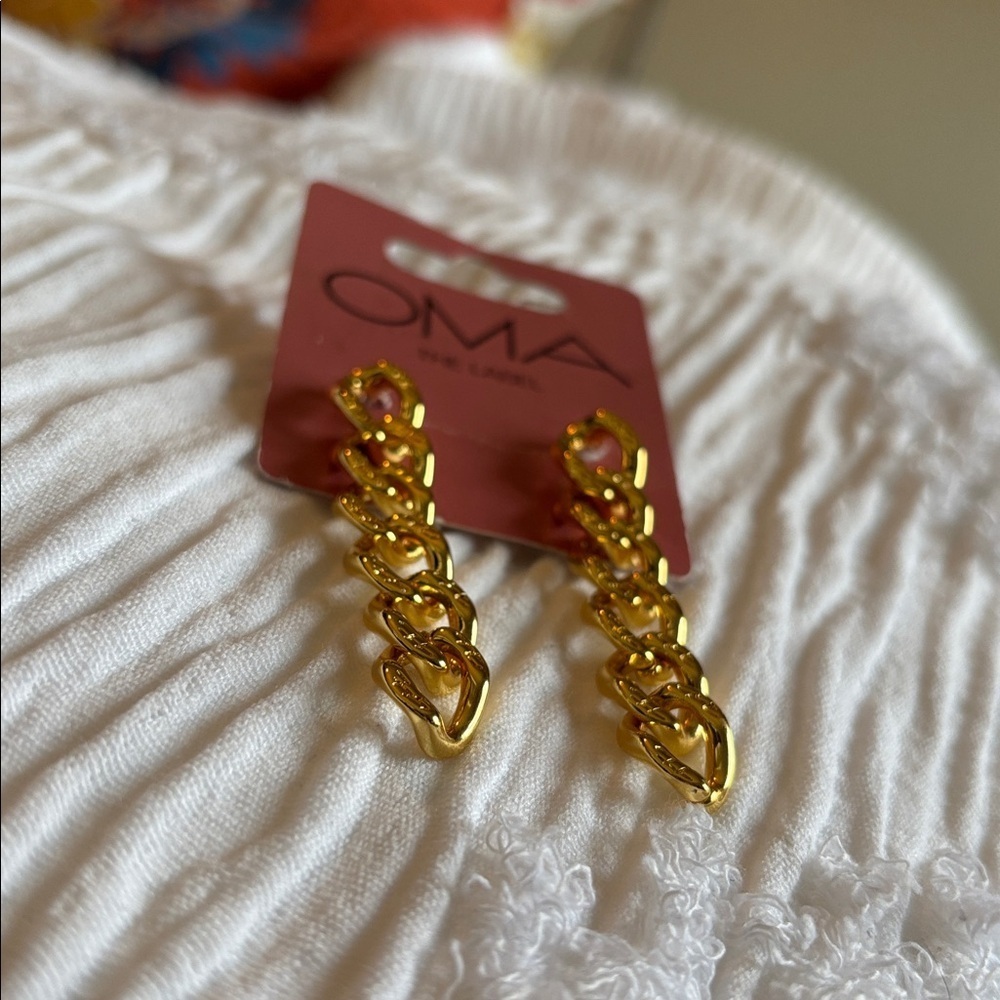 Oma The Label Osa Drop Earrings In Gold-Tone New Dangle Earrings — image 8 of 8